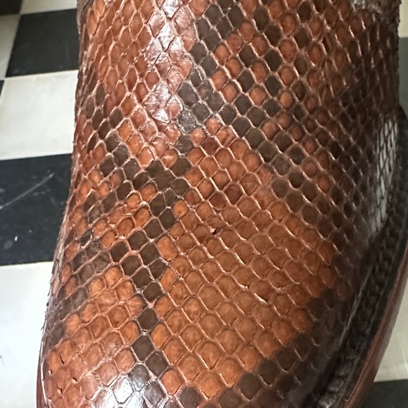 Brown Leather and snake skin elegant Cuadra Ankle Boots - Picture 3 of 5